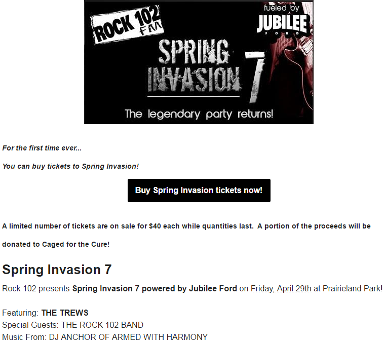 Rock 102 Spring Invasion Dj Anchor Saskatoon - Image 1