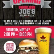Shoeless Joe's Saskatoon Grand Opening Tonight w/ Dj Anchor of Armed With Harmony